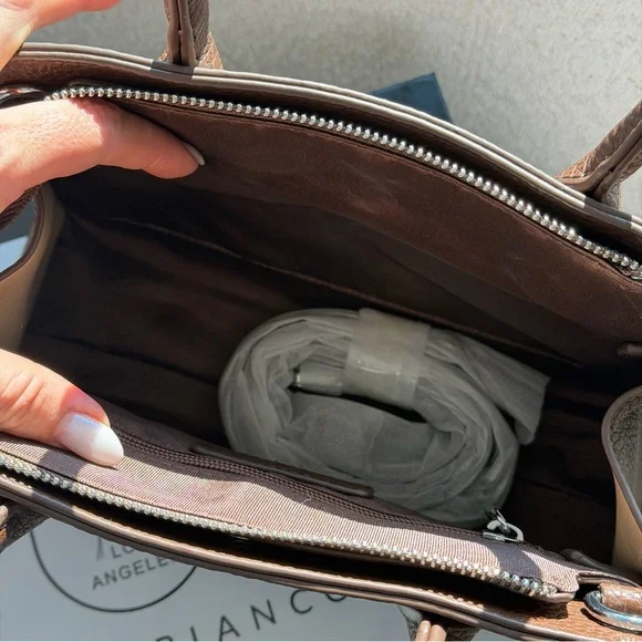 Melie Bianco Marlo Espresso Recycled Vegan Top Handle Bag(new in a box with tag) - Picture 10 of 14